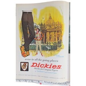 Vintage 1968 Dickies Slacks Ad - Mens Casual Trousers Fashion